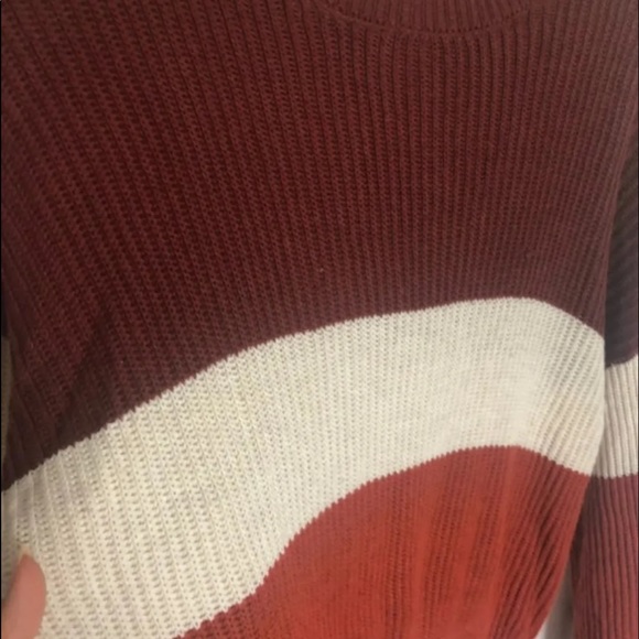 Orange stripe garage knit sweater slight crop - Picture 3 of 4